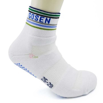 【GOSEN】GS-171橫紋藍 環狀包覆止滑粒男短襪(25~28cm)